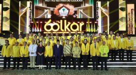 Presiden RI Prabowo Subianto menghadiri acara HUT Ke-60 Partai Golkar di Sentul International Convention Center (SICC), Bogor, Jawa Barat. (Dok. Tim Media Prabowo)