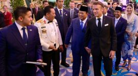 Presiden Prabowo Subianto dan Presiden Emmanuel Macron. (Facebook.com @ Setkab RI)